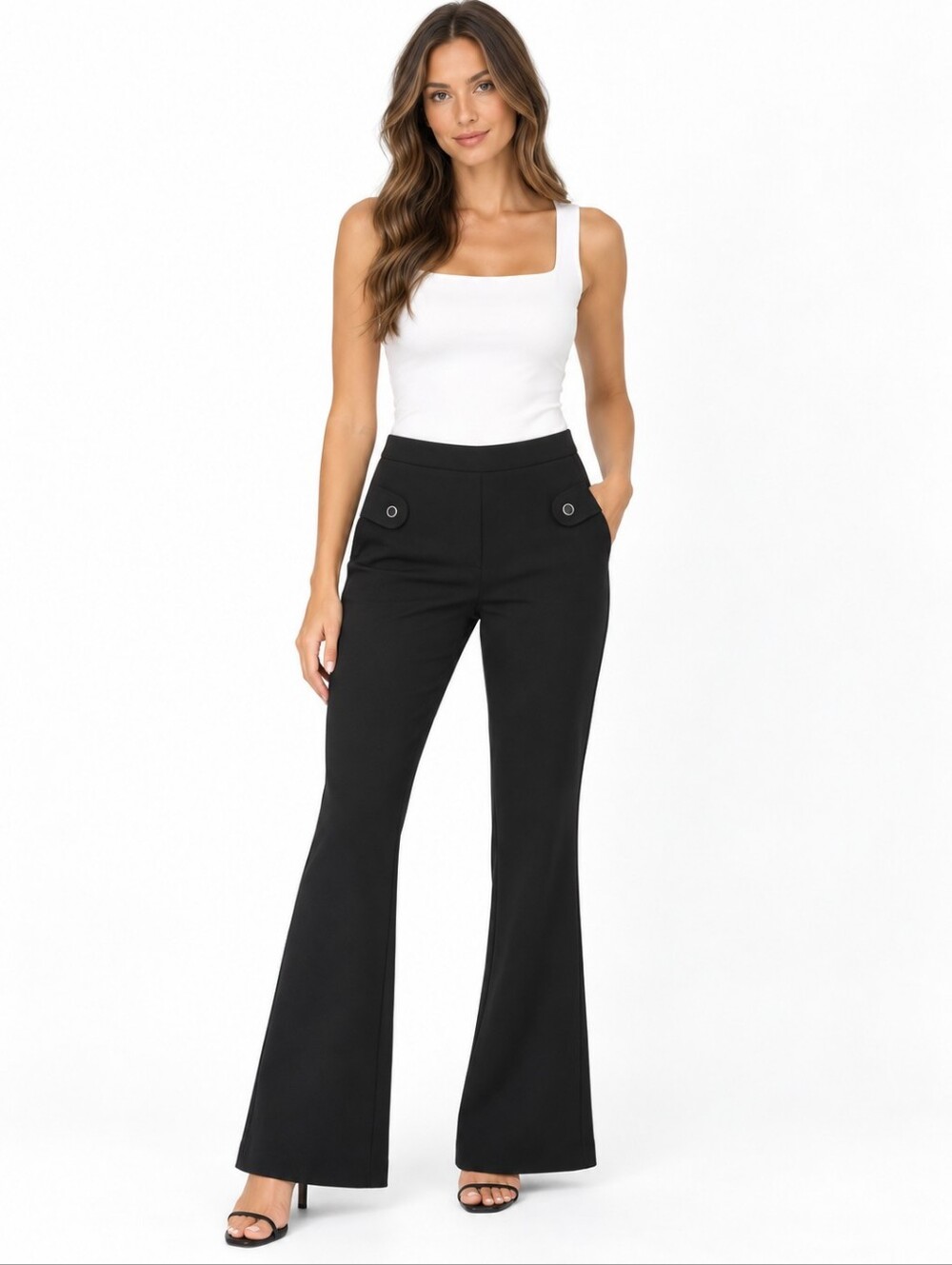 Carven Black Flare Leg Pants Size 40 US 8